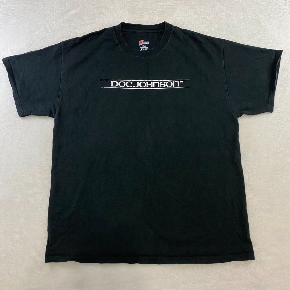 Doc Johnson “The Doc Is In” Black Hanes Authentic Crewneck T-Shirt - Size Large